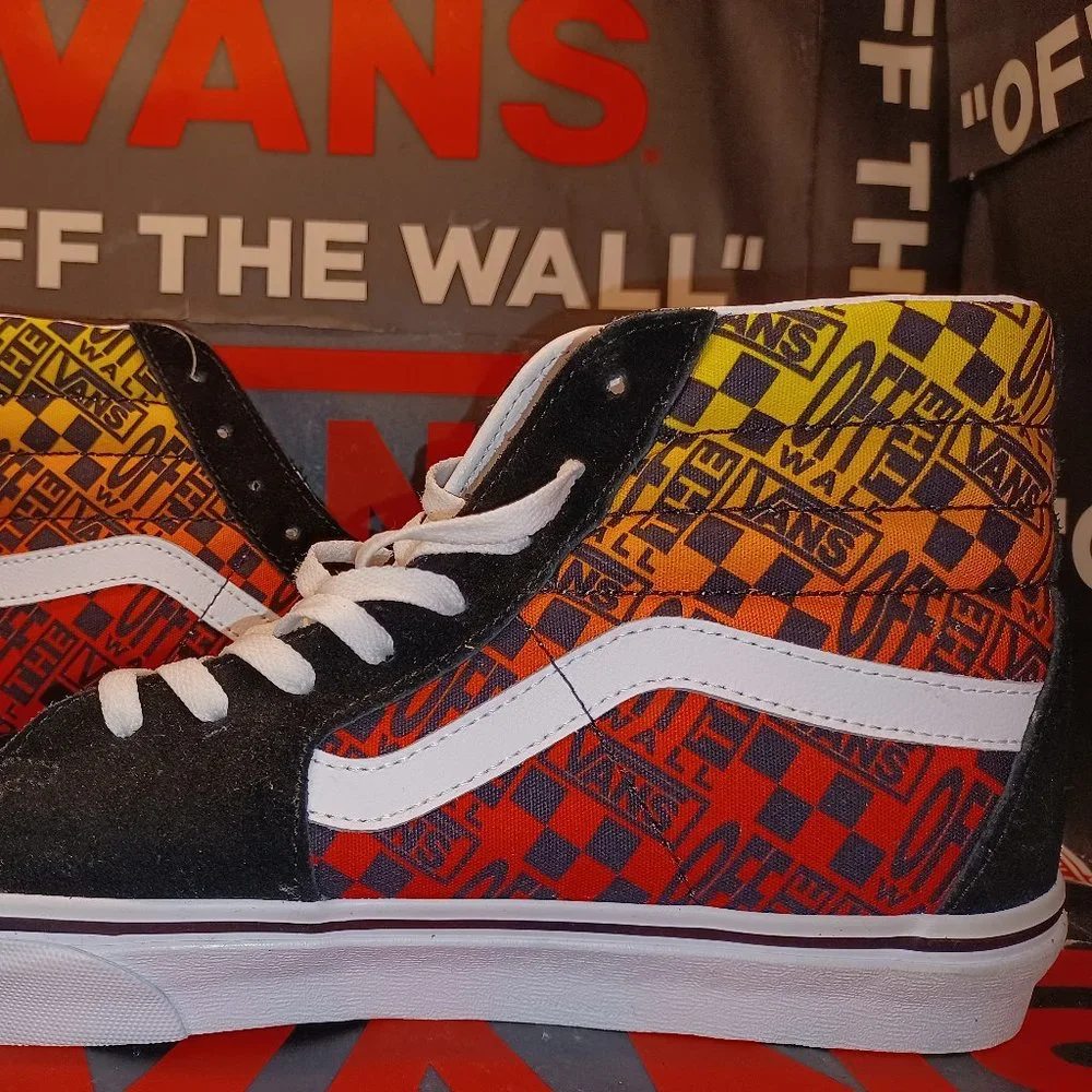 Vans Sk8-Hi Logo Flame Canvas Black Men's 9.5 VN0A5HZZA5P